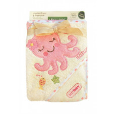 BOBOBABY Eco hooded towel 76x76sm OCTOPUS, OKR-ECOM