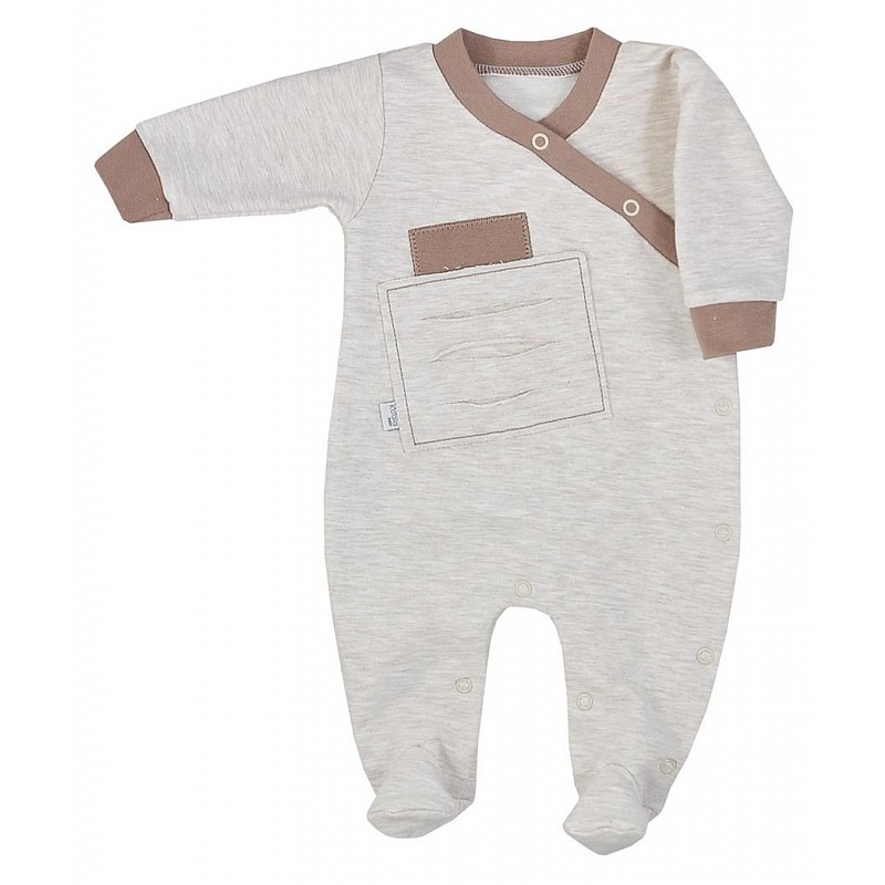 KOALA KAMILEK long sleeve romper whith feet 74 size 08-498 beige