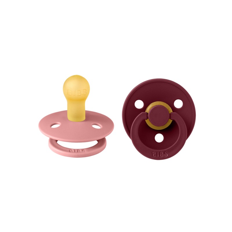 BIBS Colour Round pacifiers Dusty Pink / Elderberry 6-18m., 2pcs.