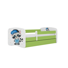 KOCOT KIDS Bed babydreams green raccoon with drawer with mattress 140/70