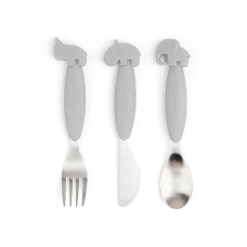 Done by Deer Easy grip cutlery set Deer friends Grey 278787 (1126865)