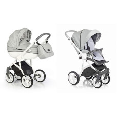 ROAN BASS SOFT Eco-leather universal stroller 2in1, Dove White