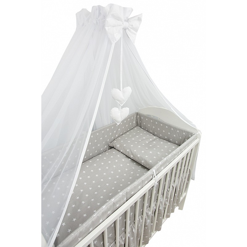 ANKRAS MIDI STARS bed linen 4 parts 135x100cm - 360cm - grey