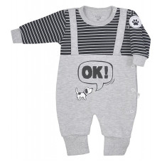 KOALA PIESEK romper long sleeve 62, 08-271 grey