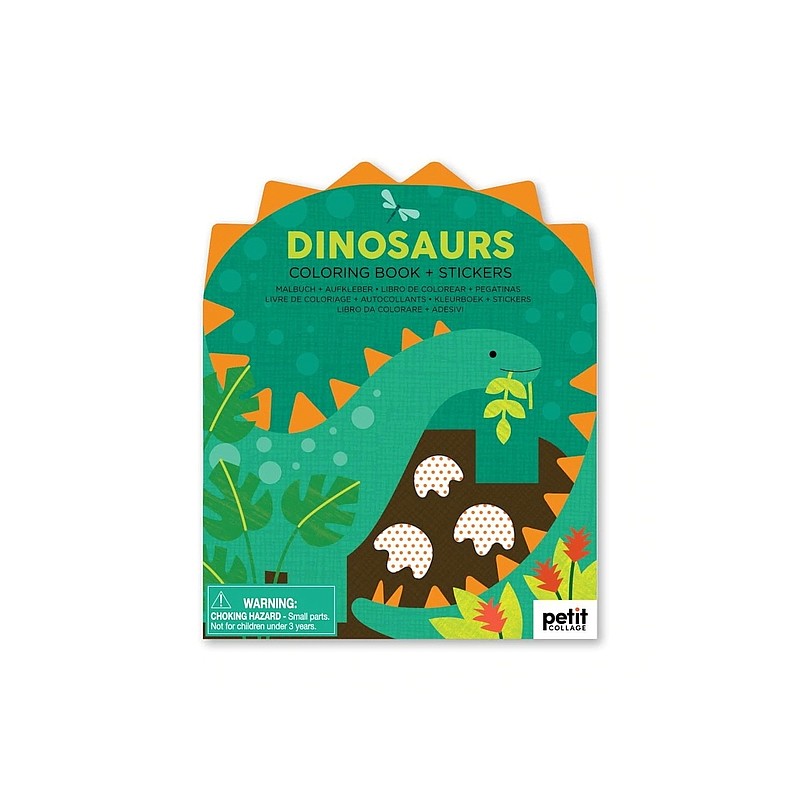 Coloring Book with Stickers Dinosaurs