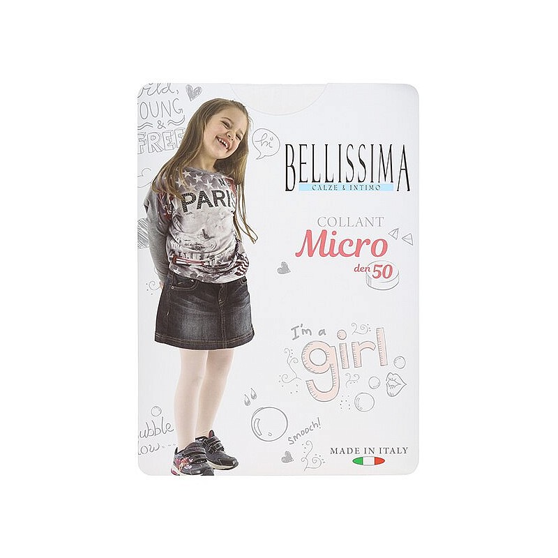 BELLISSIMA Tights for girls MICRO 50 bianco 8 - 140cm SALE