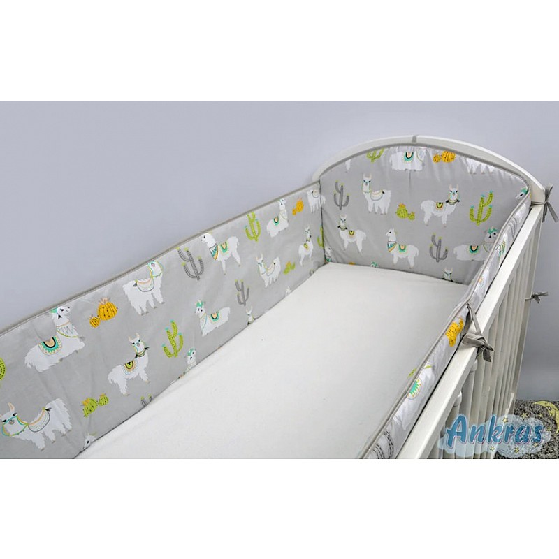 ANKRAS LAMA protector for crib rungs 360cm, grey