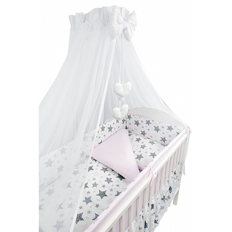 ANKRAS NEW STARS bed linen 4 parts 135x100cm - 360cm - pink