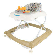 BABY MIX Walker with silicone wheels J-888 beige 6m+