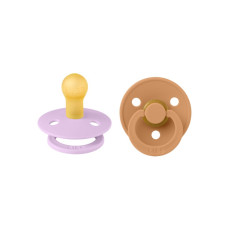 BIBS Colour Round pacifiers Violet Sky / Pumpkin 0-6m., 2pcs.