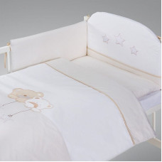 KLUPS Bed linen 3 pieces Star Dream 135x100cm H185 beige / white H185C3