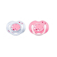 PHILIPS AVENT NIGHTTIME Night silicone dummy orthodontic form 0-6m, pink, size 2 (2 pcs.), SCF 176/28