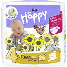 HAPPY Maxi Plus diapers 4+ size 9-20kg 25pcs SALE