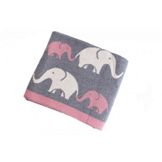 MINIWORLD Cotton blanket ELEPHANT FAMILY 80x100cm