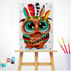 TSVETNOY Painting set by numbers 20x30cm Owl - The Indian, MC1102e