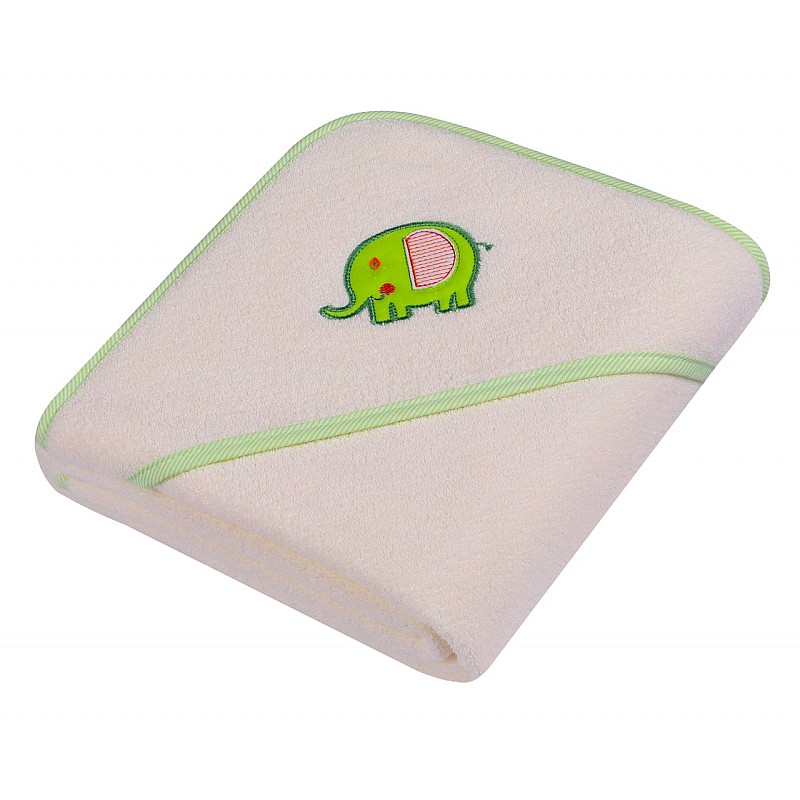 DUET BABY towel with hood 80x80cm 315 ELEPHANT ecru (743156)