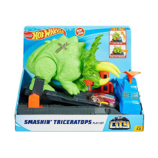 Hot Wheels Smashin' Triceratops Play Set, GBF97