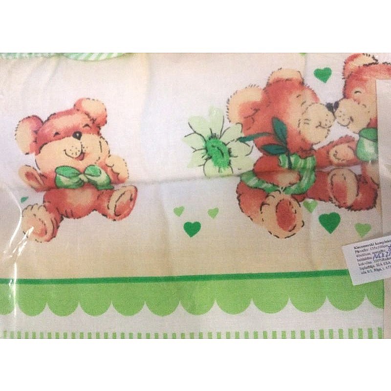 KIECZMERSKI LOVELY BEARS protector for crib rungs 360x30cm green