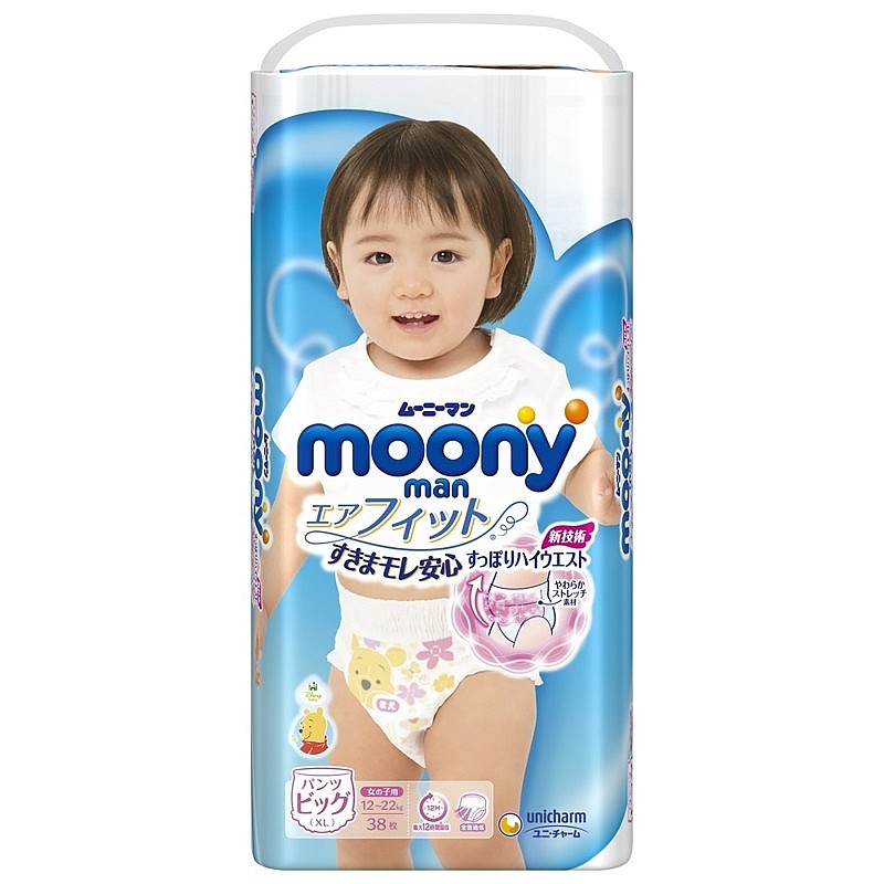 MOONY diapers for girls Airfit XL 12-22kg 38 pcs