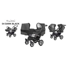 BABYACTIVE TWINNI CLASSIC Strollers for twins 3in1, 04/01 Dark Black is black with black frame