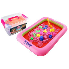 MPORT Kinetic sand in a 1 kg sandbox + 8 molds l20081