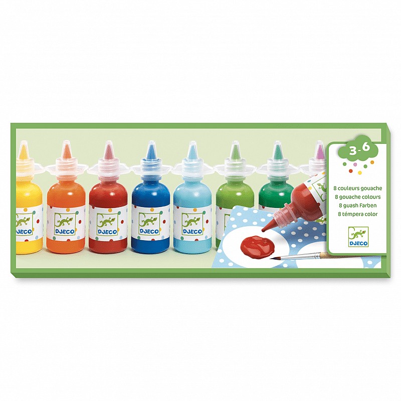 DJECO Colours - 8 bottles of poster paint DJ08861