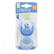 DR.BROWNS PreVent CLASSIC orthodontic silicone pacifier with 12+, 2 pcs., Blue