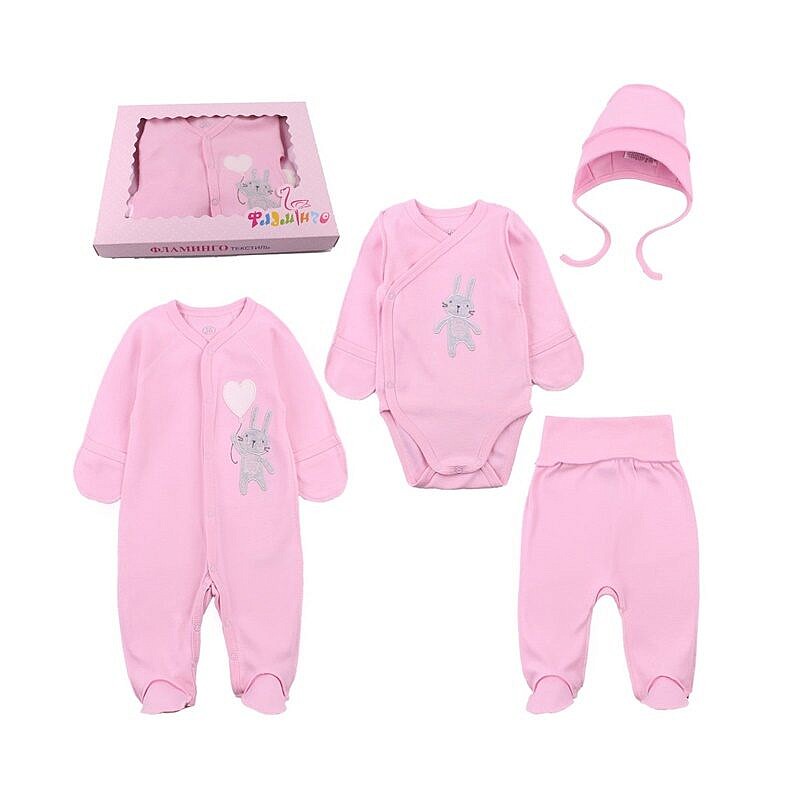 FLAMINGO clothes set 4D 62 size, 698-205 pink