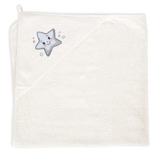 CEBABABY Hooded towel 100x100cm BASIC Star Creamy W-815-302-630