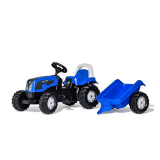 ROLLY TOYS Pedal tractor with trailerRolly Kid Landini 011841 blue