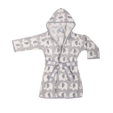 DUET BABY CORAL Children's bathrobe with hood 92-104, 807 ELEPHANT grey (608079)