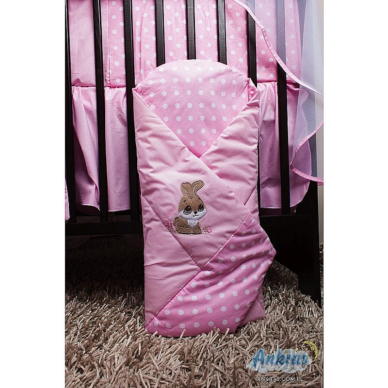 ANKRAS RABBIT swaddle blanket 80x80cm, pink