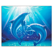 TSVETNOY Diamond painting 40x50cm Playing Dolphins, LG223e