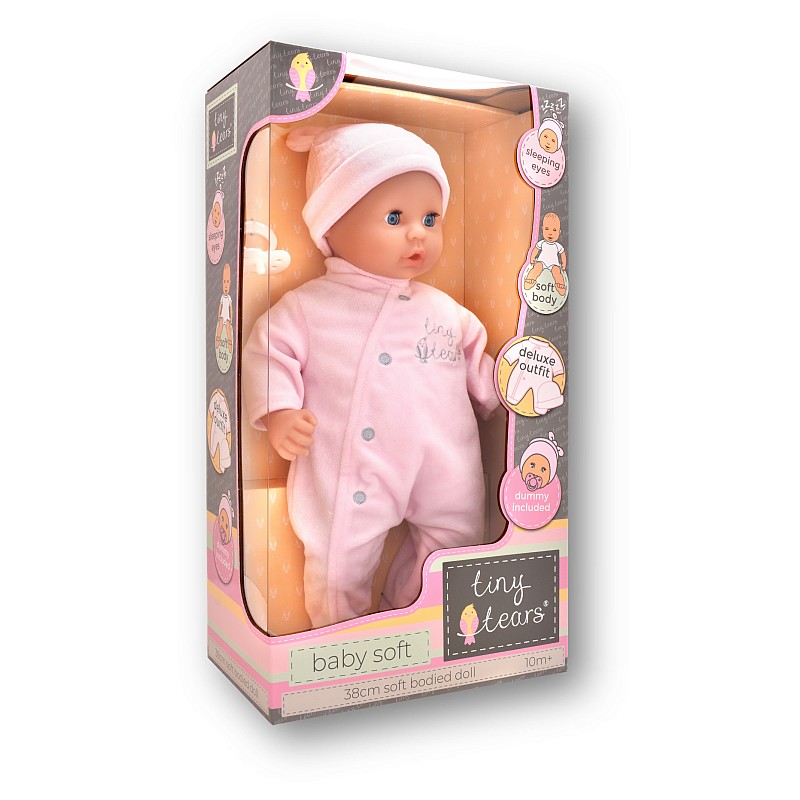 TINY TEARS soft doll with pink clothes, 11011