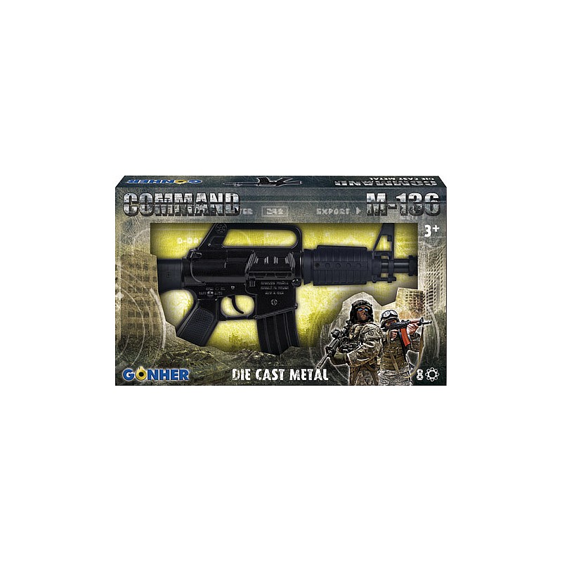 GONHER mini toy gun, 8 shots, black, 136/6