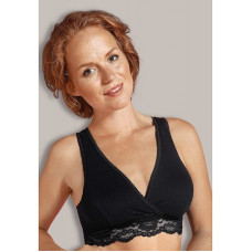 CARRIWELL Organic Crossover Nursing Bra, size XL, black 197521 (2513)