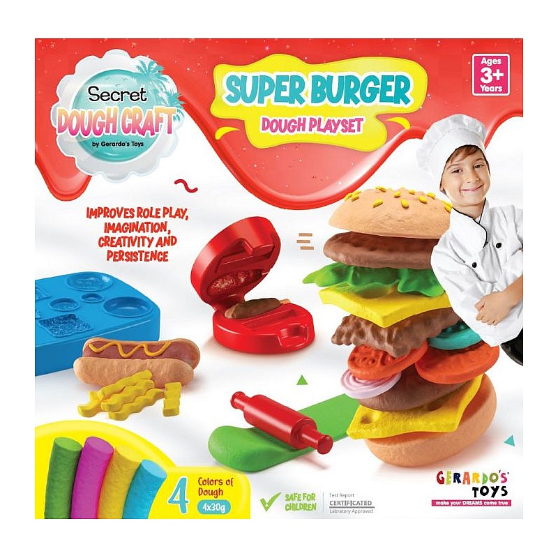 Dough Craft Super Burger Dough Playset 6 pcs 4x30g