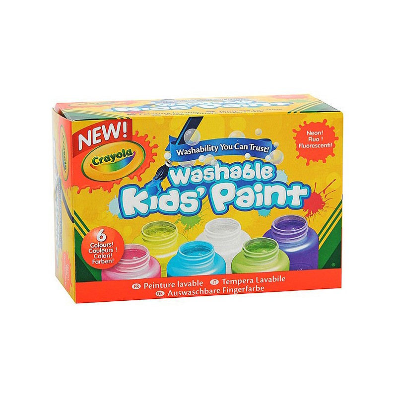 CRAYOLA Mazgājamās krāsas, Neon, 6 gb.