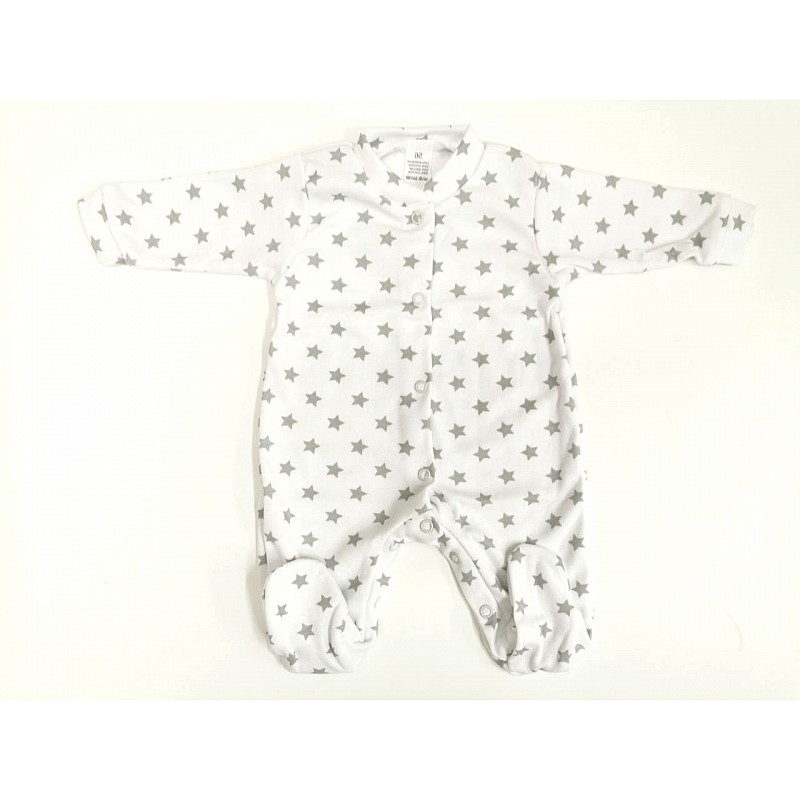 ZUZIA romper with long sleeve 56 size JEŽ 1729/56 white/grey stars