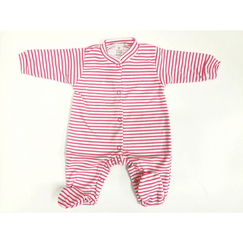 ZUZIA romper with long sleeve 56 size JEŽ 1729/56 white/pink stripes