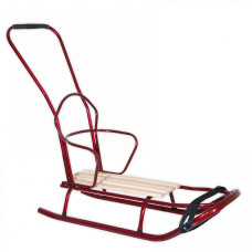 GUSIO DE LUX Sled with backrest and handle (thick runners), bordo