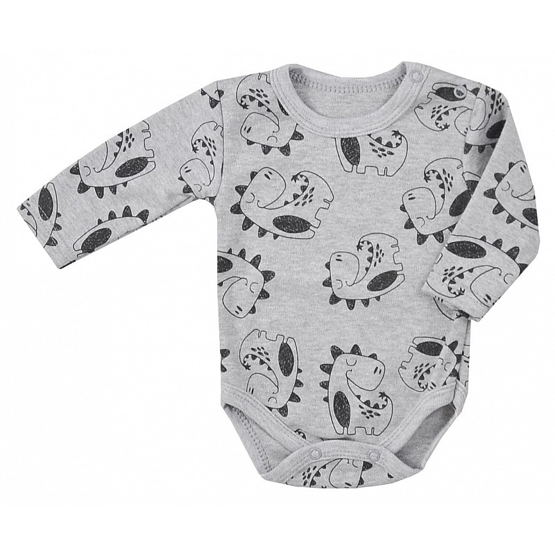 KOALA SLEEPYSAURUS body with long sleeves 56 size 08-697 grey Dino