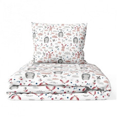 ANKRAS HEDGEHOG AND BUNNIES bedding set of 2 pieces 135x100cm, pink