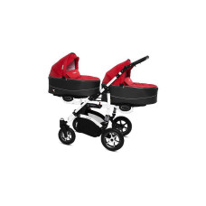 BABYACTIVE TWINNI PREMIUM Stroller for twins ROSSO, 08 white frame