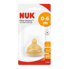 NUK FIRST CHOICE Plus Anti-Colic teat of latex milk 0-6m 1pc. 10701239 SA21