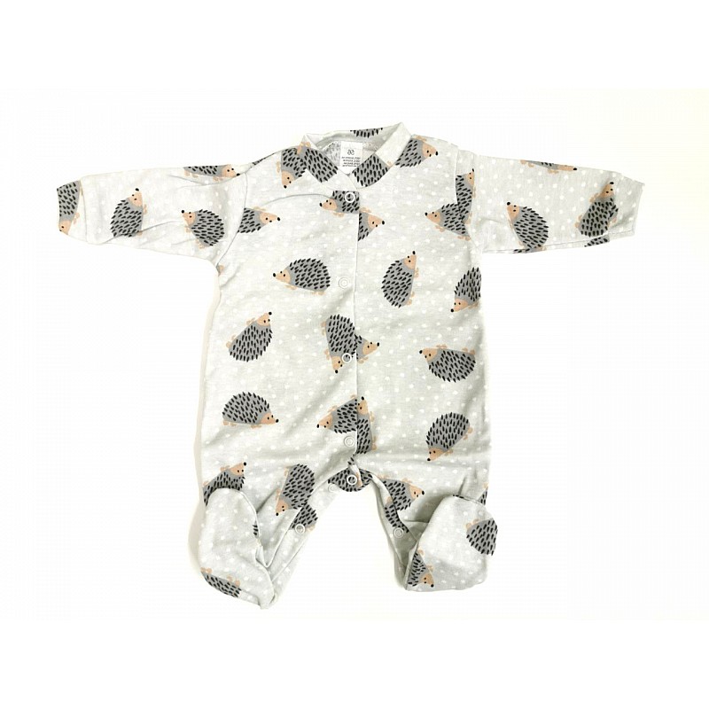 ZUZIA romper with long sleeve 74 size JEŽ 1729/74 grey hedgehogs