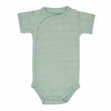 LODGER Romper Solid Cotton bodykit with short sleeves, size 68 RFS 080 Silt Green