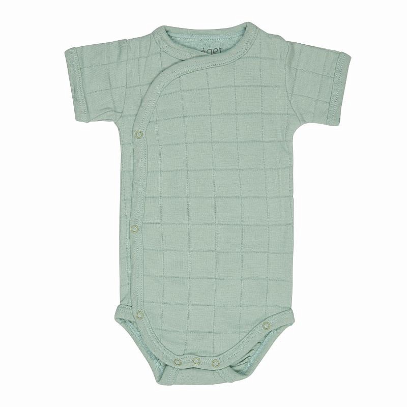 LODGER Romper Solid Cotton bodykit with short sleeves, size 68 RFS 080 Silt Green