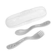 AKUKU cutlery set spoon and fork A0073 grey