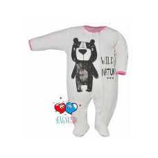 KOALA DZIKI MIS MAGNUSIE romper long sleeve size 68 04-998 pink and white